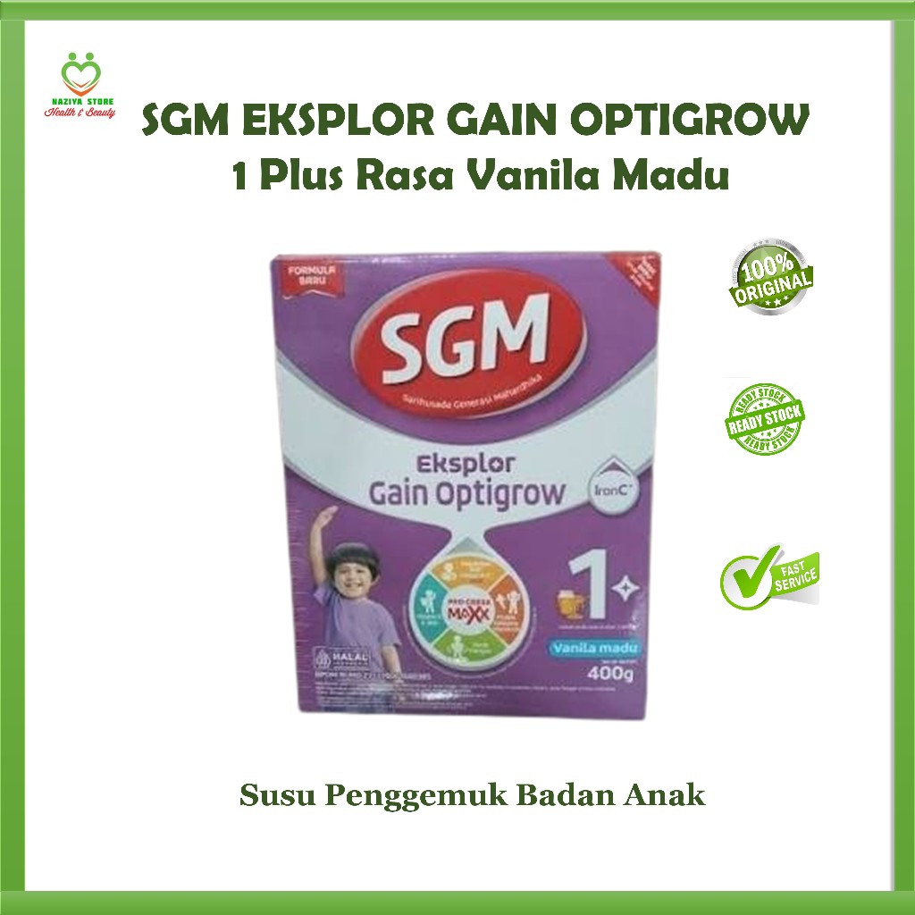 SGM EKSPLOR OPTIGROW GAIN 1 Plus 1+ Rasa Vanila Madu Susu Penggemuk Badan Anak