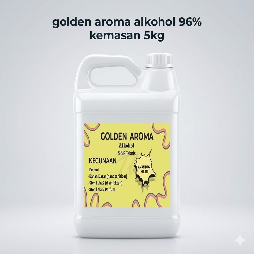 KEMASAN 5 LITER GOLDEN TEKNIS /96%/METANOL/CUCI/CAMPURAN PARFUM