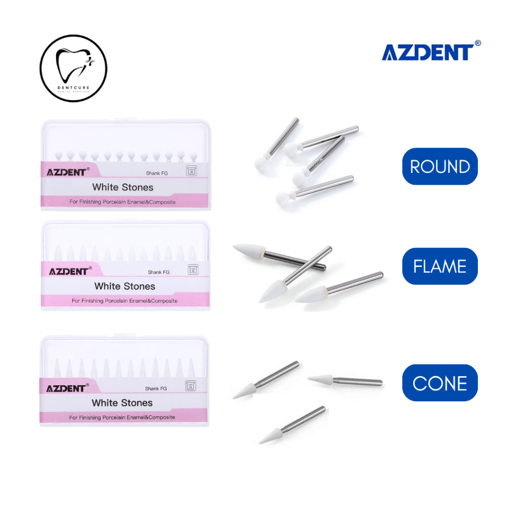 Dental Bur Poles Polishing White Stone Highspeed Bur / Bur Arkansas Polishing Gigi
