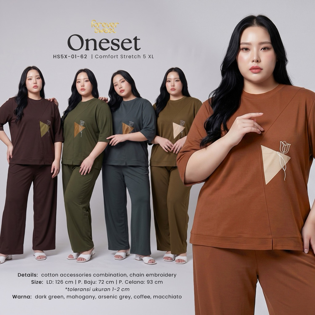 Forever Sweet Piyama Super Jumbo 5L Knit Celana Panjang Baju Tidur Oneset CP Super Jumbo 5XL Piyama 