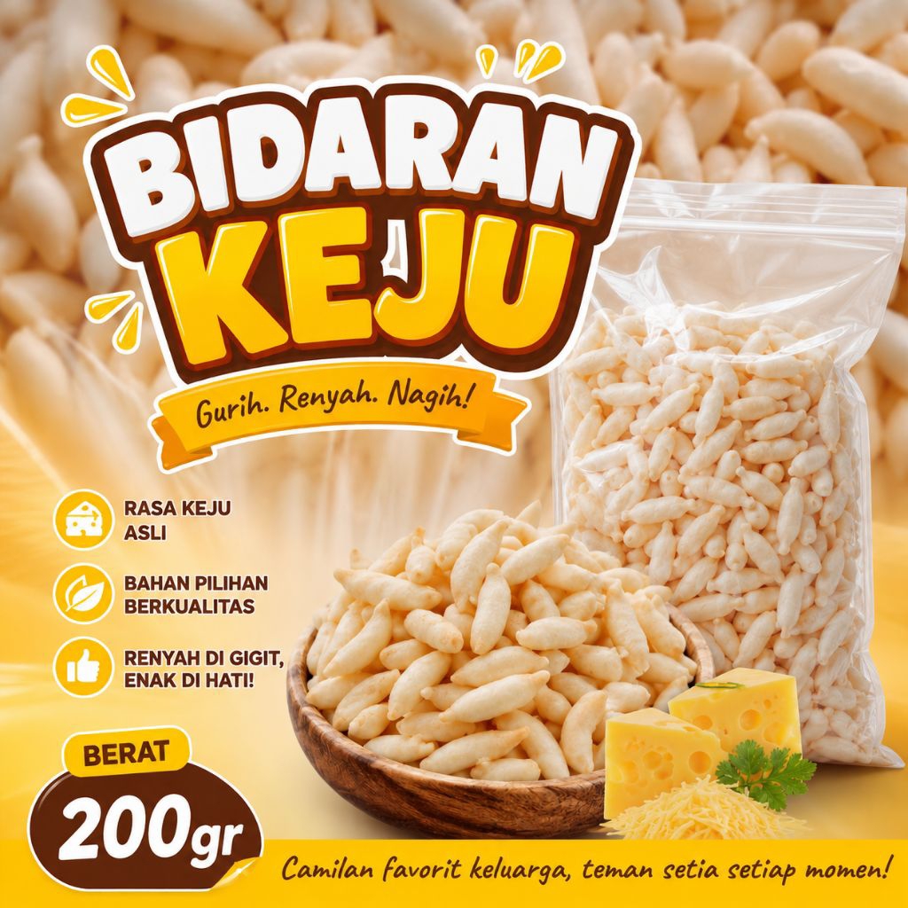 (kiloan) bidaran keju 200gr