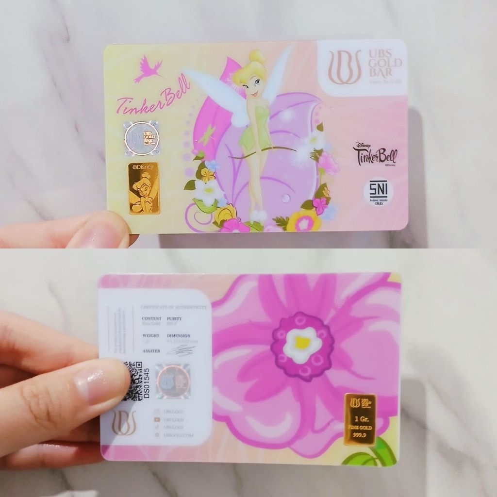 Logam mulia UBS Disney princess tinker bell 1 gram