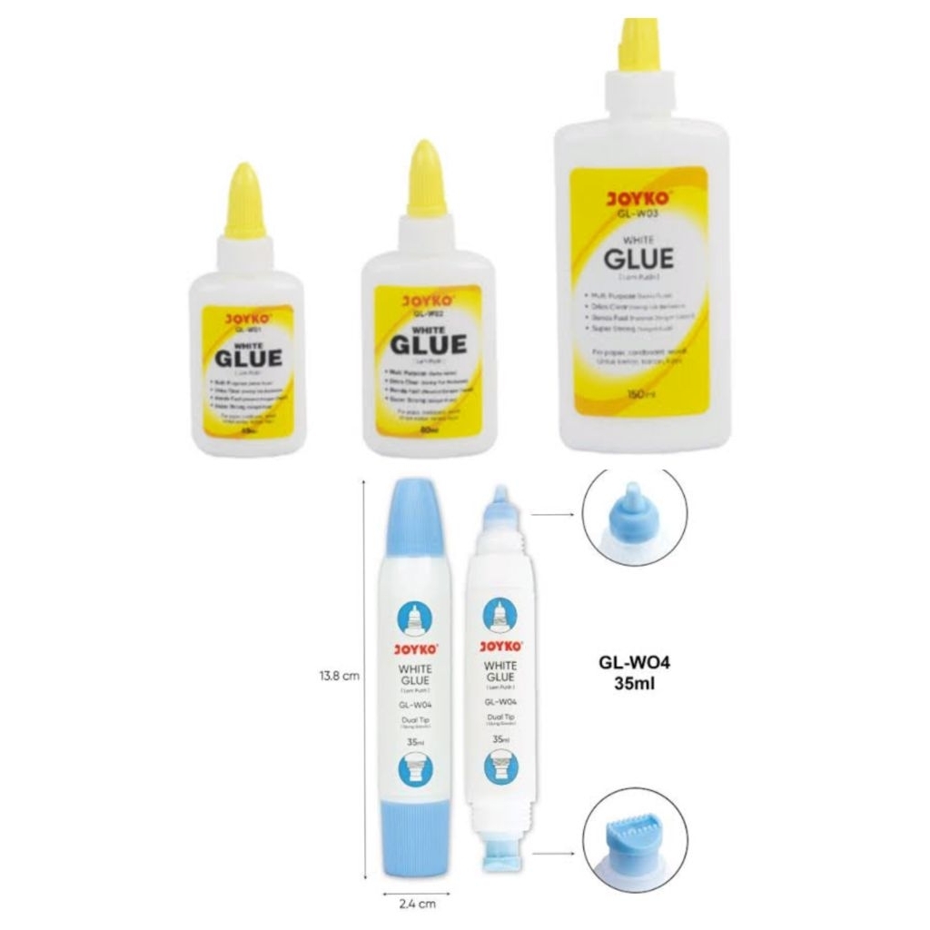 JOYKO GLW01 GLW02 GLW03 GLW04 MULTI PURPOSE WHITE GLUE LEM PUTIH SERBAGUNA