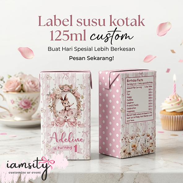Label air mineral susu kotak botol kitkat pocky oreo bengbeng astor pudding dan snack lainnya