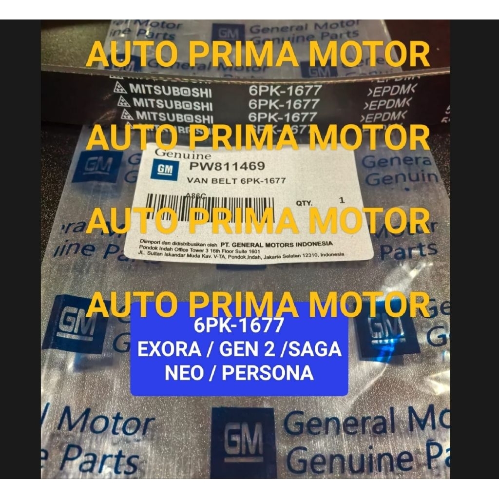 FAN VAN V BELT TALI KIPAS BELTING 6PK-1677 EXORA GEN 2 SAGA NEO PERSONA 6PK1677