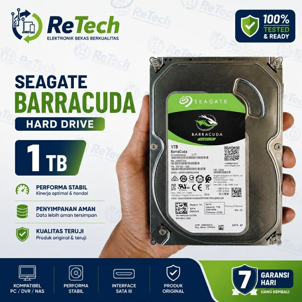 Hardisk Seagate Baracuda 1TB Second