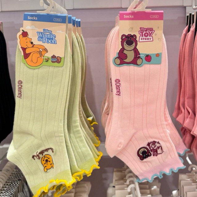 OHSOME socks qyounger winnie the pooh, lotso yellow pink kaos kaki