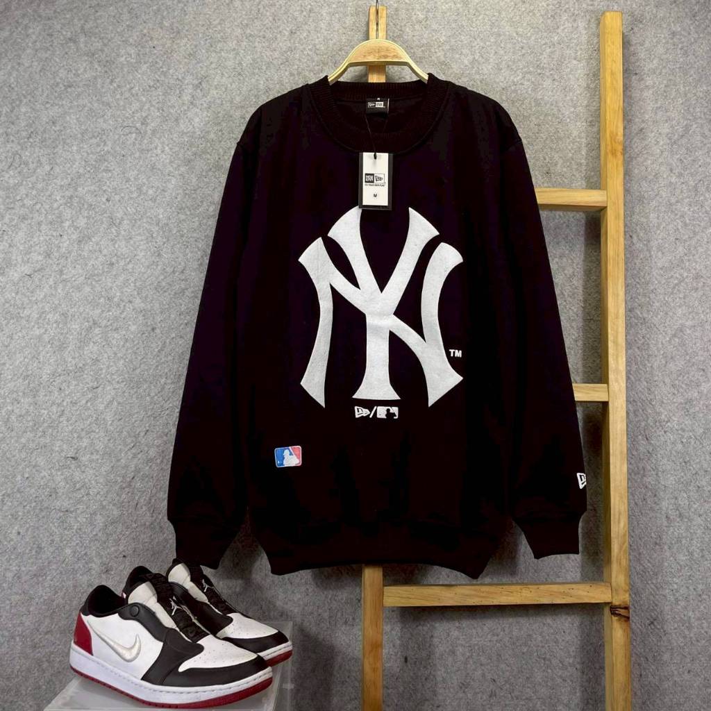 SWEATER CREWNECK NY NEW YORK YANKEES BIG LOGO PUTIH HITAM