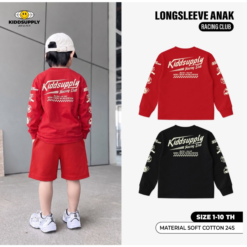 Kiddsupply Oneset & Longsleeve Anak Kemerdekaan Series Racing Club | Longsleeve Anak | Baju Anak Uni