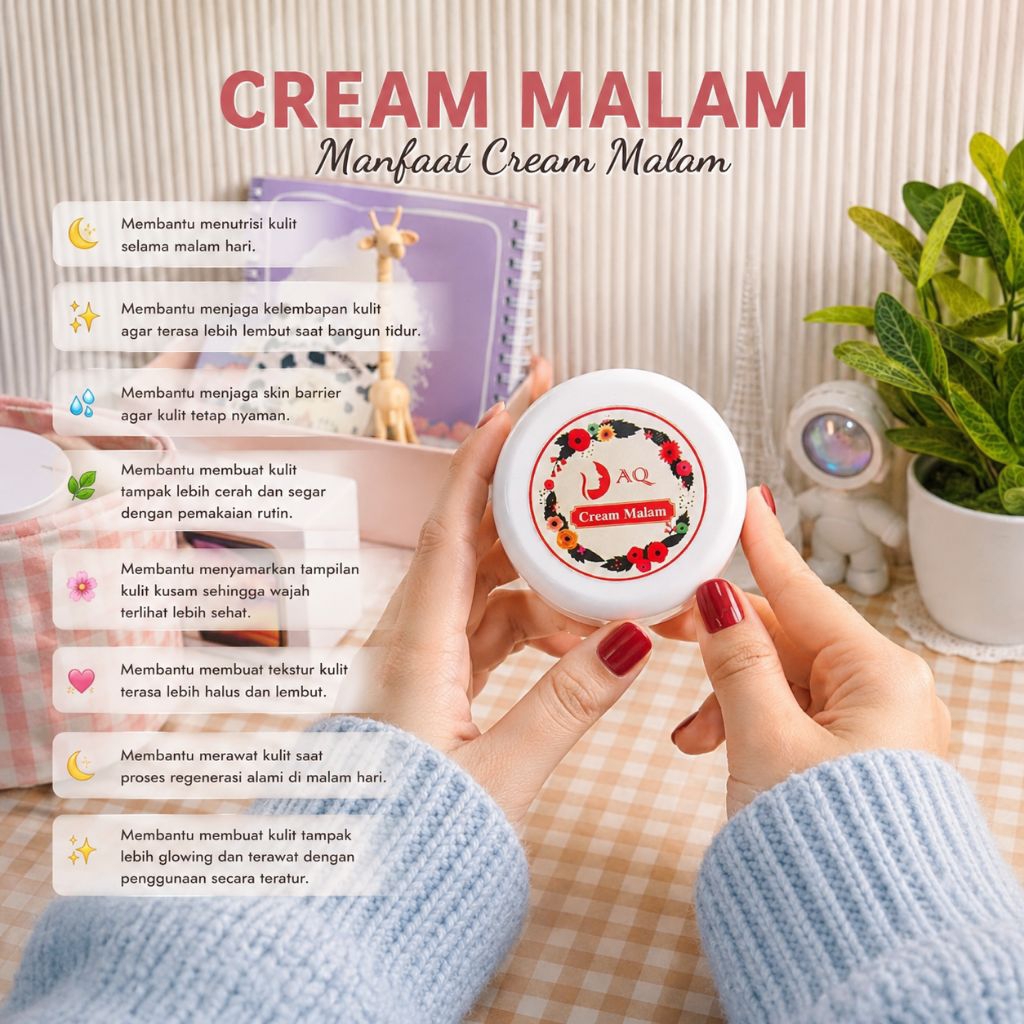Cream malam AQ_krim malam AQ Original skincare Terlaris murah Glowing skincare AQ COD