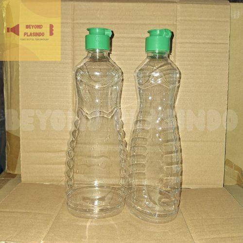 Botol Sabun Cuci Piring 750 ml / Botol Cupir / Botol Plastik Sunlight Clear Tutup Fliptop, Hijau & P