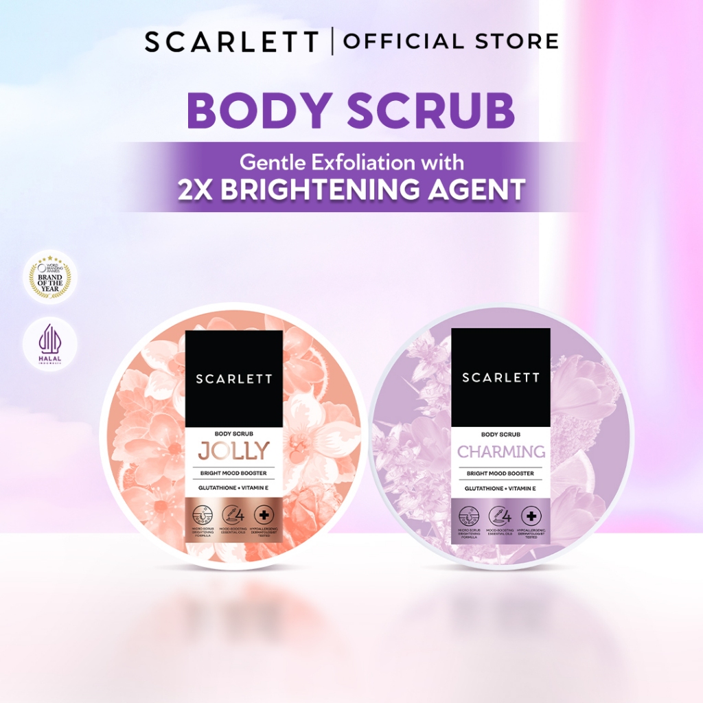 SCARLETT Body Scrub 250ml | Membantu Mengeksfoliasi Melembutkan Mencerahkan Kulit Mengangkat Sel Kul