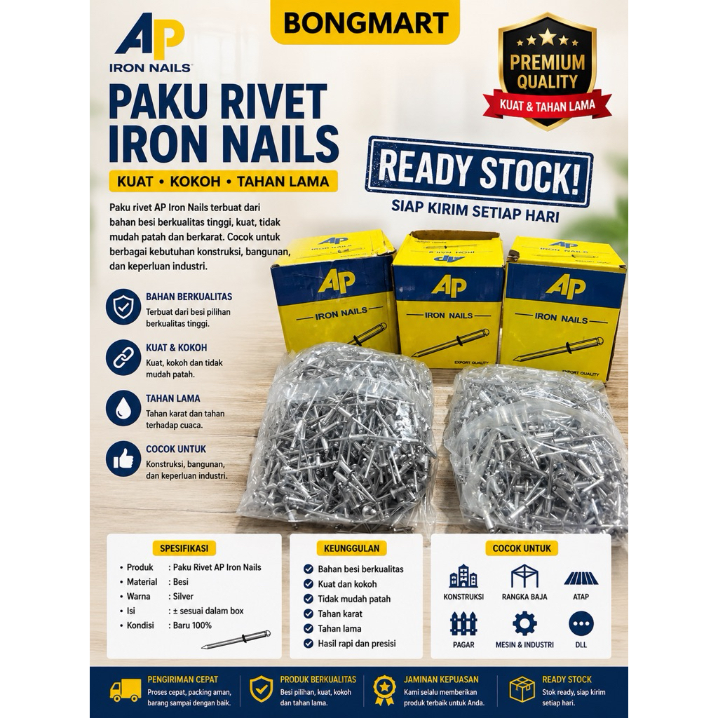 Paku Rivet Paku Ripet Tembak AP 435 440 450 550 640 649