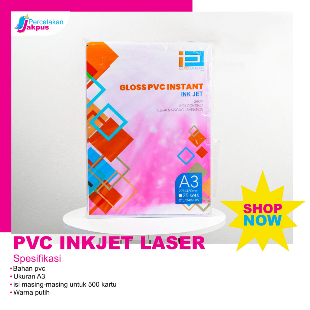 bahan kartu instan ukuran A3 print inkjet dan laser, kartu instan print dan laser a3