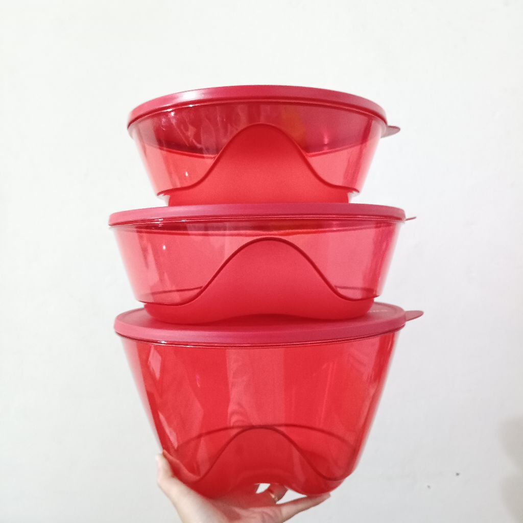 3S Bowl Tupperware - Red