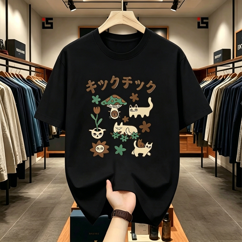 NASA IDOL T-shirt atasan Pria&wanita kekinian korean style Keren vintage Render Print Katun Murni Ba