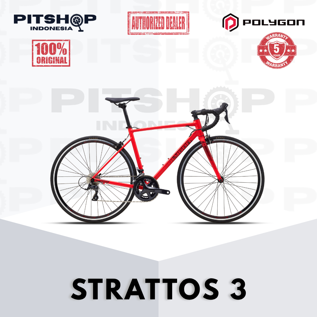 Sepeda Balap Road Bike Polygon Strattos S3 Carbon Fork Shimano Sora 18 Speed Original