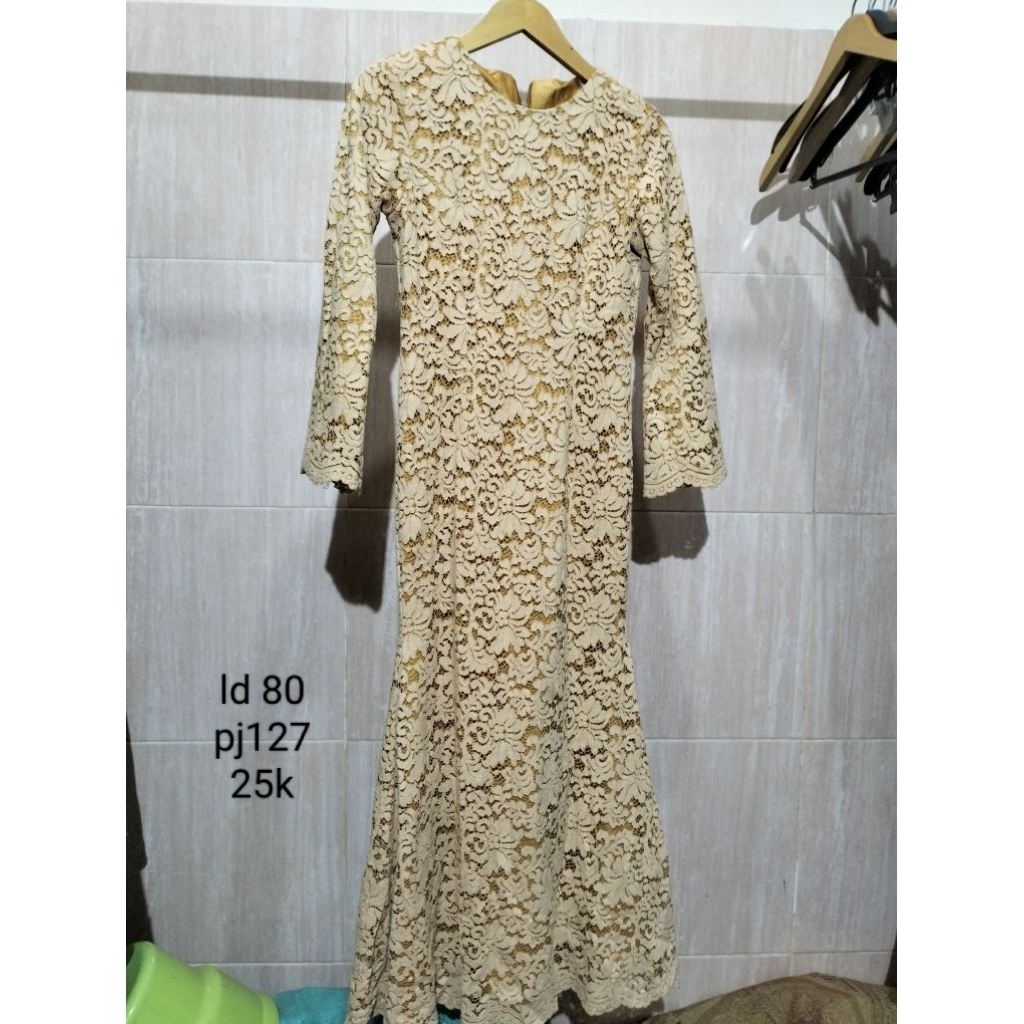 GAMIS BRUKAT WARNA CREAM CANTIK