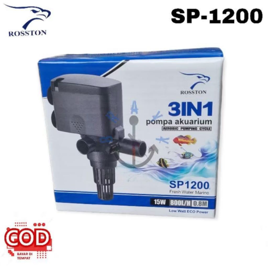 Pompa Aquarium Celup Rosston 1200 1600 2600