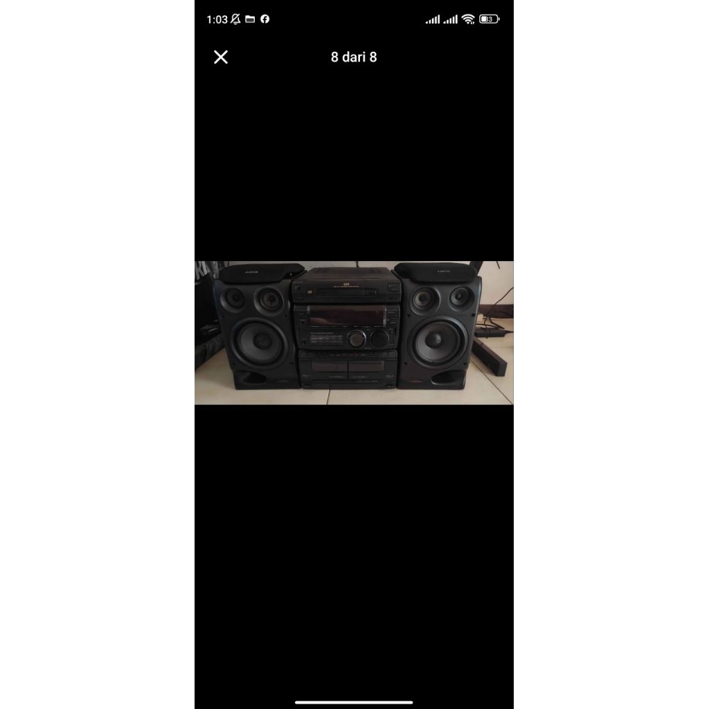 COMPO SONY G55 - AUX - CD - RADIO FM - KASET TAPE OFF