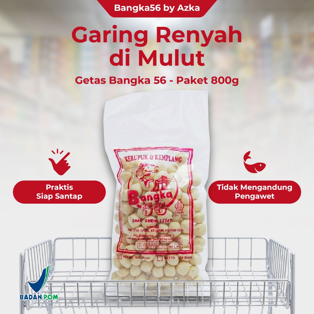 Getas Ikan Tenggiri Renyah Gurih Bangka 56 Kerupuk Palembang Oleh Oleh Bangka Cemilan Teman Nasi Pen