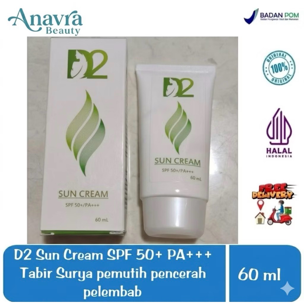 d2 berubah nama masderm sun cream SPF 50 +/ PA +++ 50gr - BPOM sun cream original - waterproof