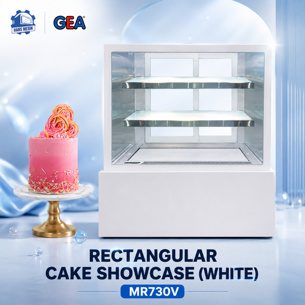 GEA SHOWCASE KUE 240 LITER / CAKE SHOWCASE (GEA) MR-730V WHITE