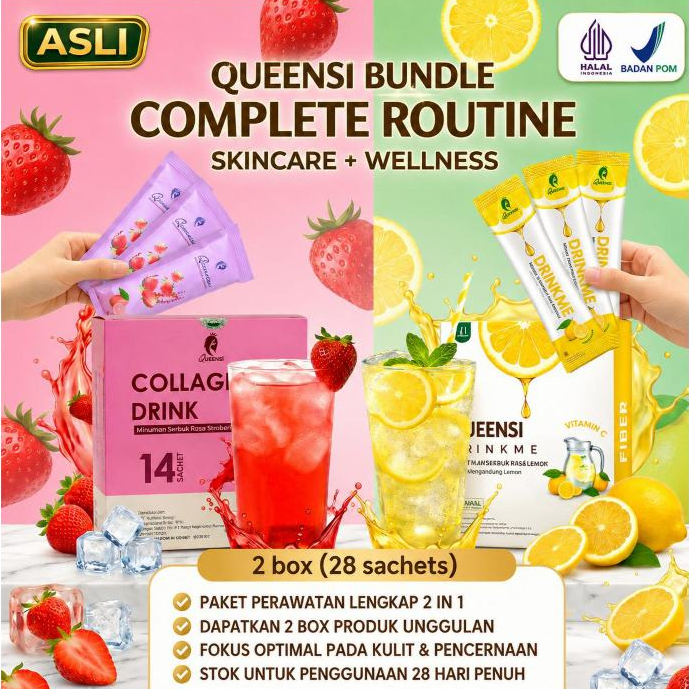 BUNDLING QUEENSI FIBER ISI-14 SACHET & QUEENSI COLLAGEN ISI-14 SACHET