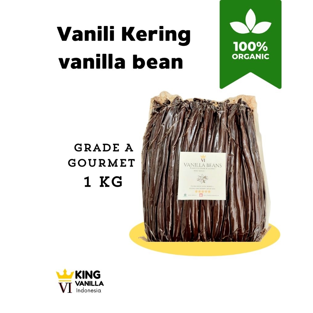 Vanili kering / Vanilla Bean Premium Grade A Gourmet Perisa Vanilla organik 1 kg