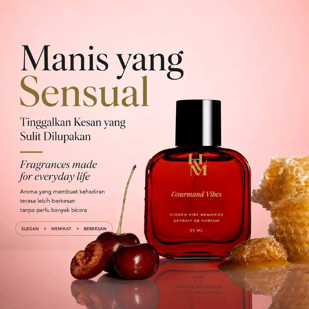 Parfum Unisex HVM Gourmand Vibes Extrait De Parfum 55ml - Aroma Gourmand, Elegan, Tahan Lama