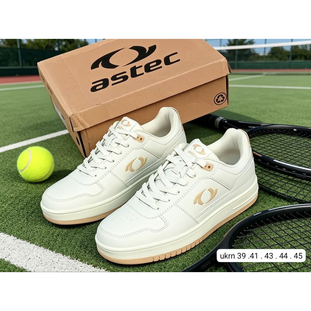 sepatu sport tenis olahraga astec beige original