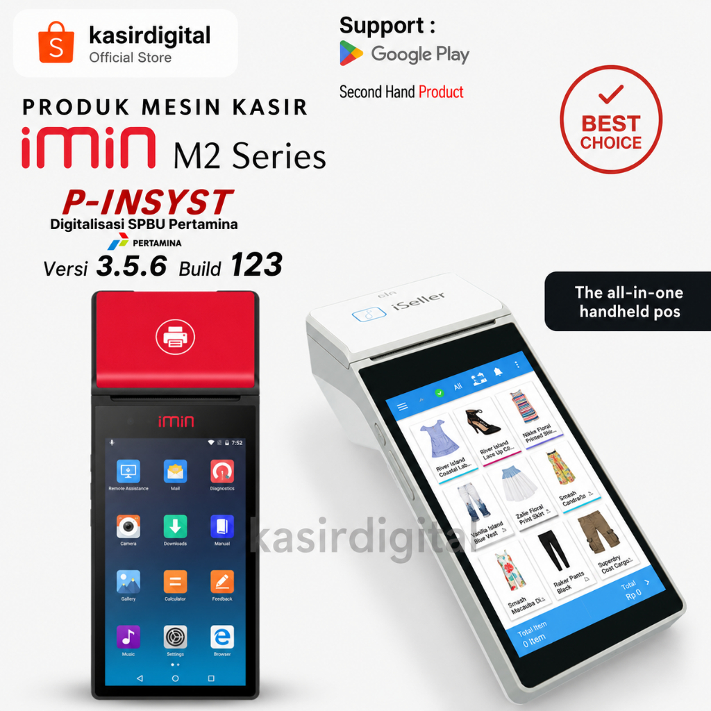 Android EDC IMIN M2 SPBU Digitalisasi Support Playstore - Second Normal