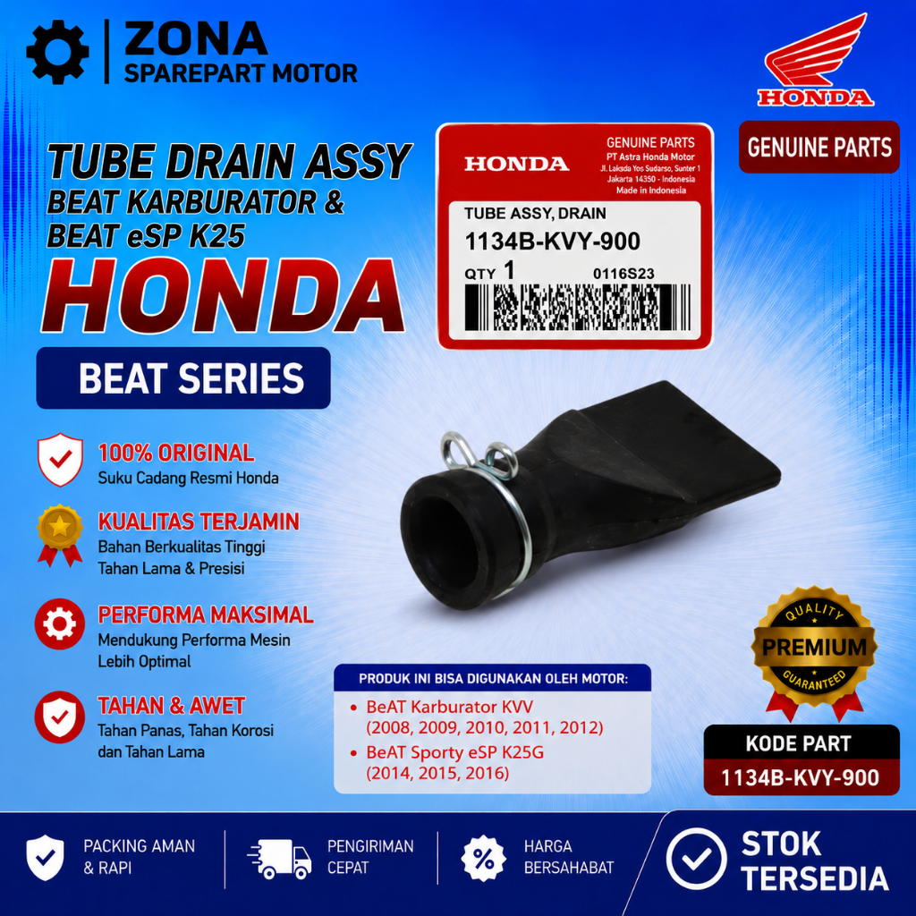 Tutup Angin-Angin CVT Metic tube drain Honda ORIGINAL HND 1134B KVY 900