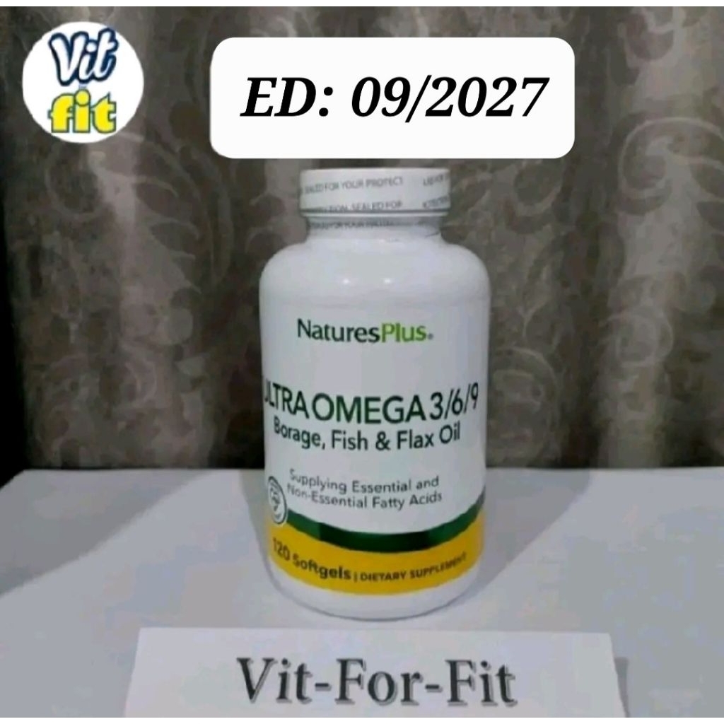 Natures Plus Ultra Omega 3/6/9 - 120 softgels || Omega 3 6 9