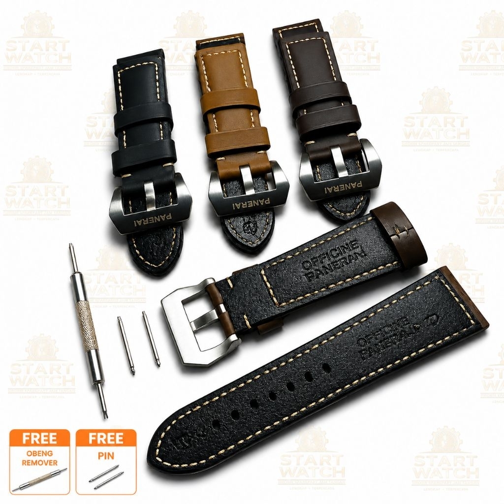 STRAP TALI JAM TANGAN PANERAI LUMINOR KULIT ORIGINAL 22MM 24MM 26MM