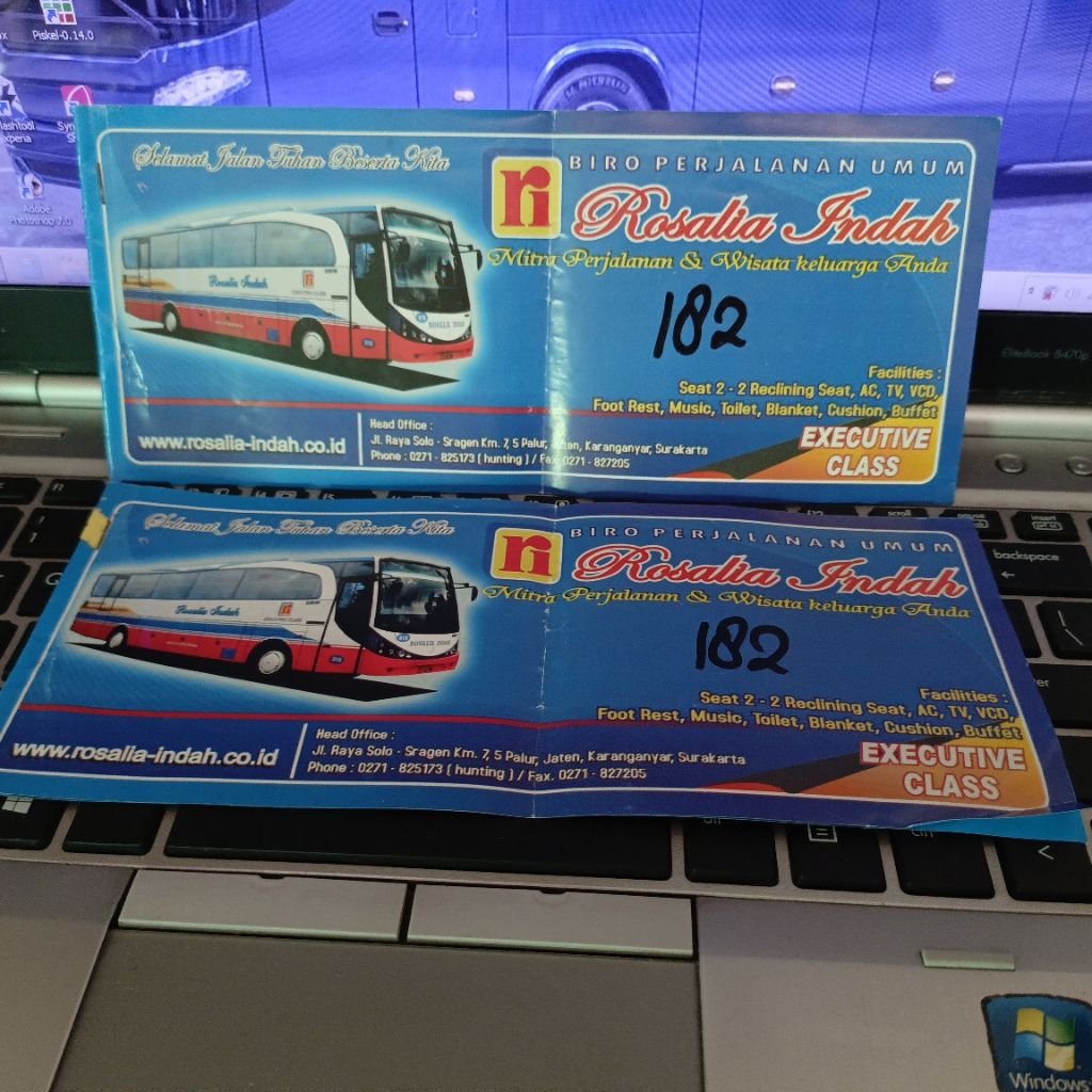 Koleksi Tiket Bus Malam Po Rosalia Indah tahun 2014
