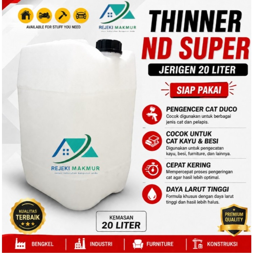 Thinner ND SUPER JERIGEN 20 Liter Kemasan Jerigen Pengencer Cat Dll | Thinner ND SUPER JERIGEN 20 Li