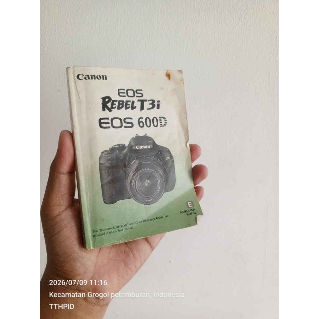 Buku Panduan Pengguna Fisik Manual Kamera DSLR Canon EOS Rebel T3i / EOS 600D Second Original