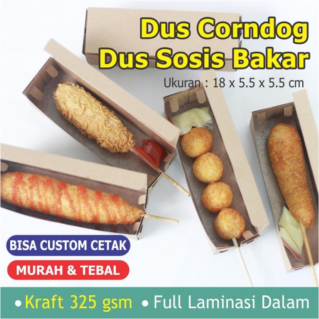 Dus Corndog / Box Corndog / Box Sosis Bakar / Dus Sosis Bakar KRAFT Laminasi 325 GSM