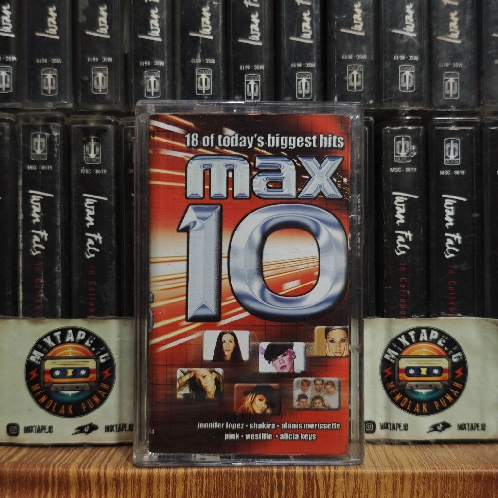 Kaset - Max 10 - 18 Of Today's Biggest Hits - Kompilasi Barat - Jennifer Lopez, Shakira, Alanis Mori