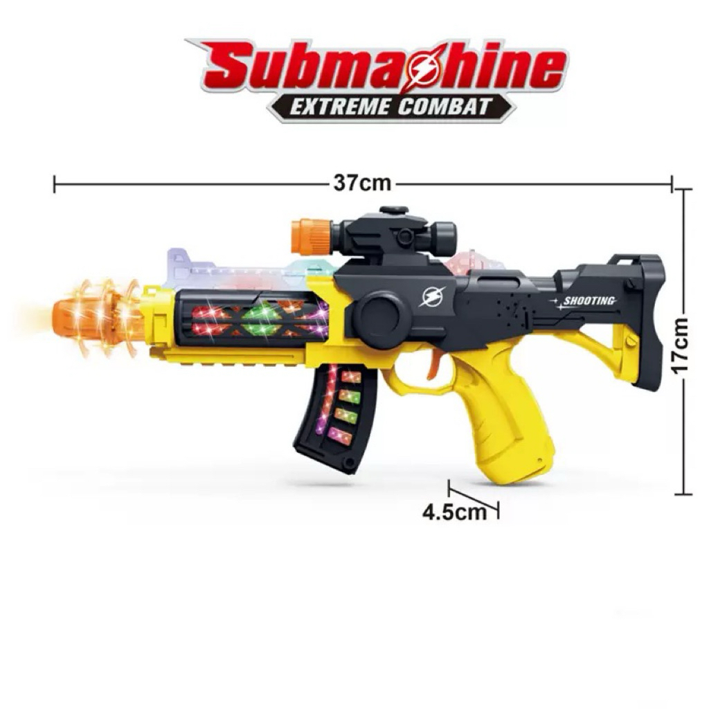 Mainan Pistol getar Laser Lampu & Musik Mainan Anak tembak getar