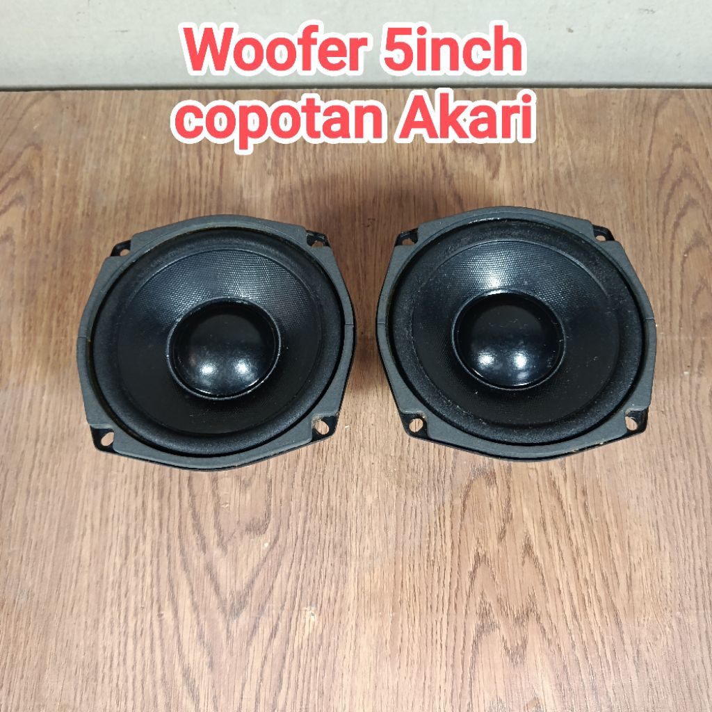 2biji speaker woofer 5inch copotan akari double magnet bekas normal