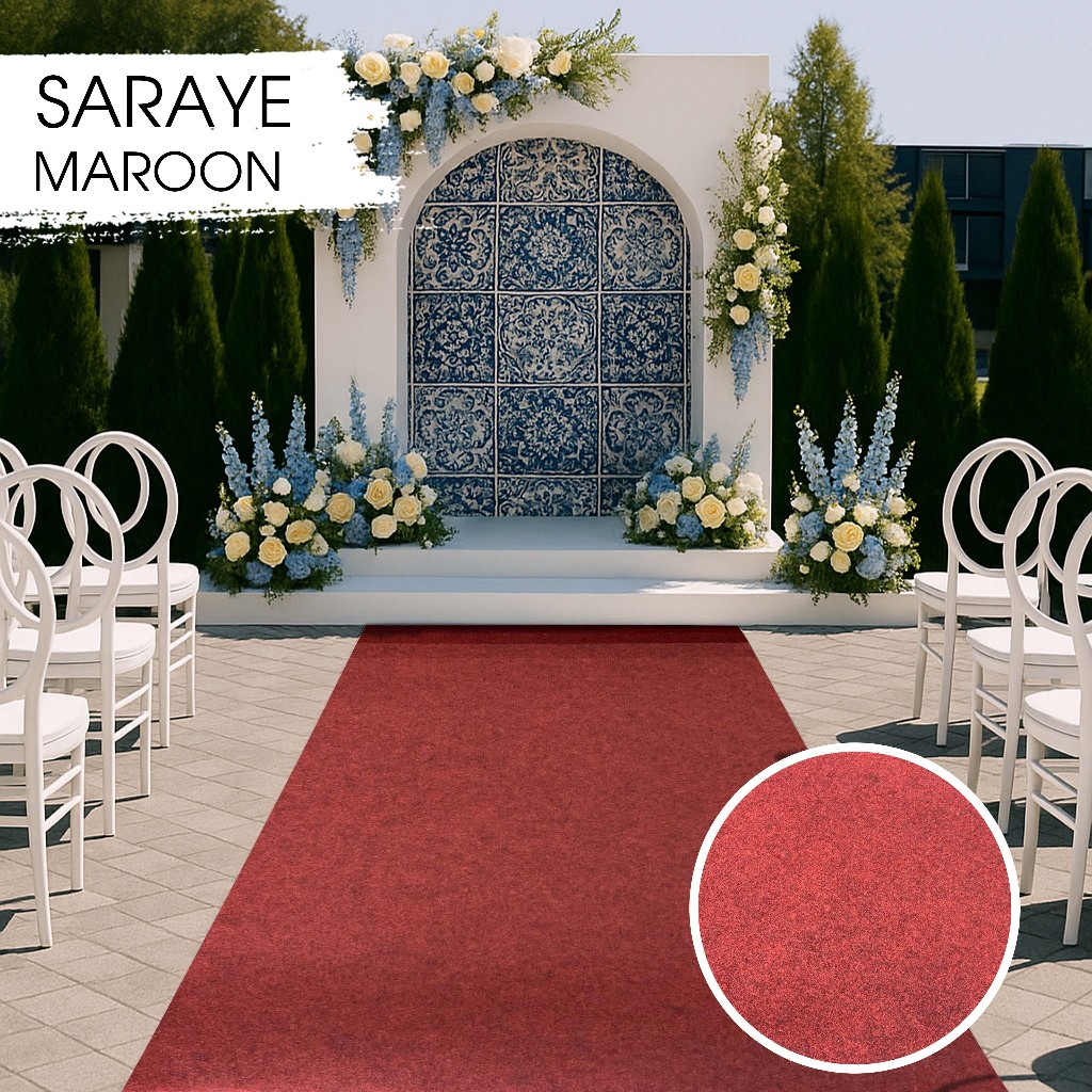 SARAYE Karpet Non Woven padat L3 {Lebar 3m} Uk 6x3 meter (Lebar 3 Meter) - MAROON