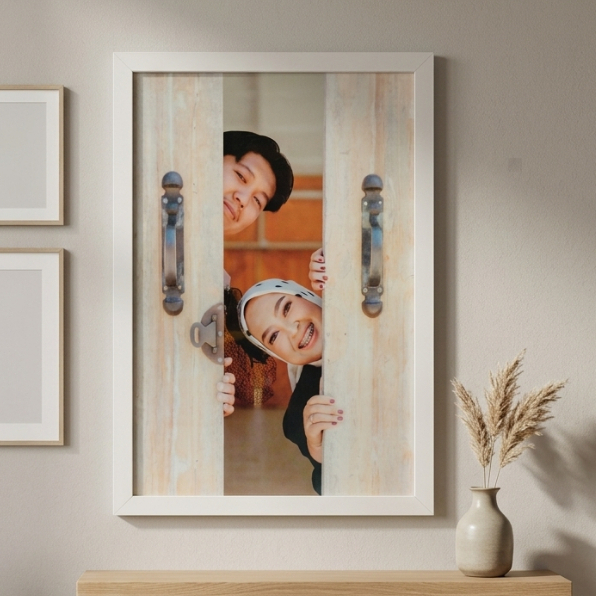 Cetak Foto + Figura Kaca Ukuran 12R 30x40