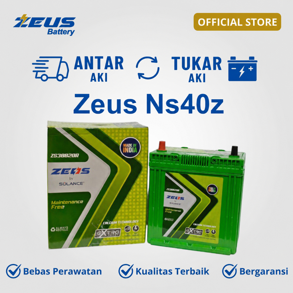 Aki Mobil Citroen GS 1220 NS40Z (36B20R) Zeus Battery Accu Kering 12v 35Ah