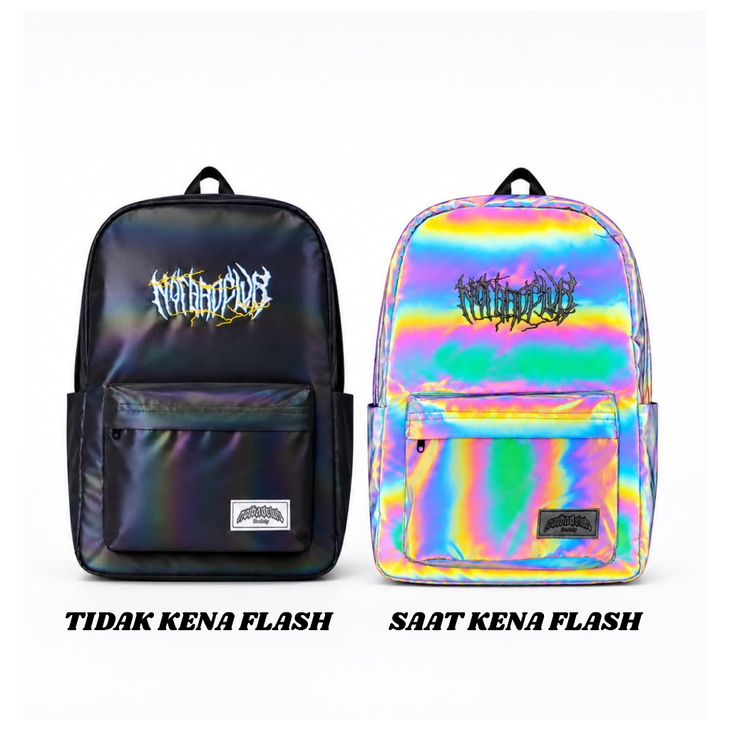 Bagpack Notbadclub ransel Gandong Reflective Insane glich Tas LaptopFungsional nyala