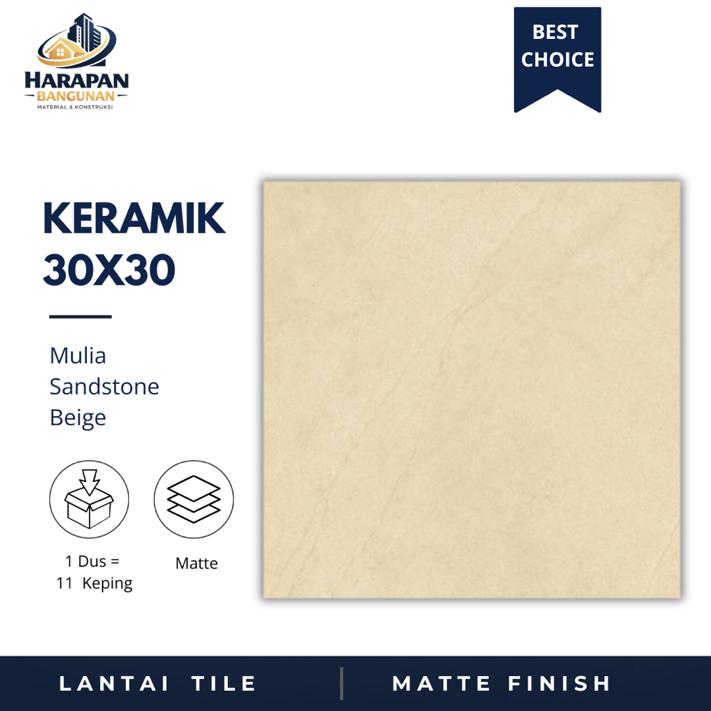 Keramik Lantai Dinding 30x30 Mulia Sandstone Beige Keramik Matte Halus Krem 30 x 30