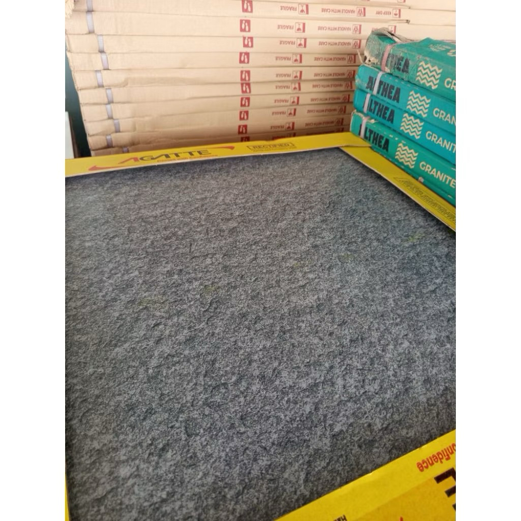 Keramik Carport teras / garasi 60x60 Sand Gris Textur embose