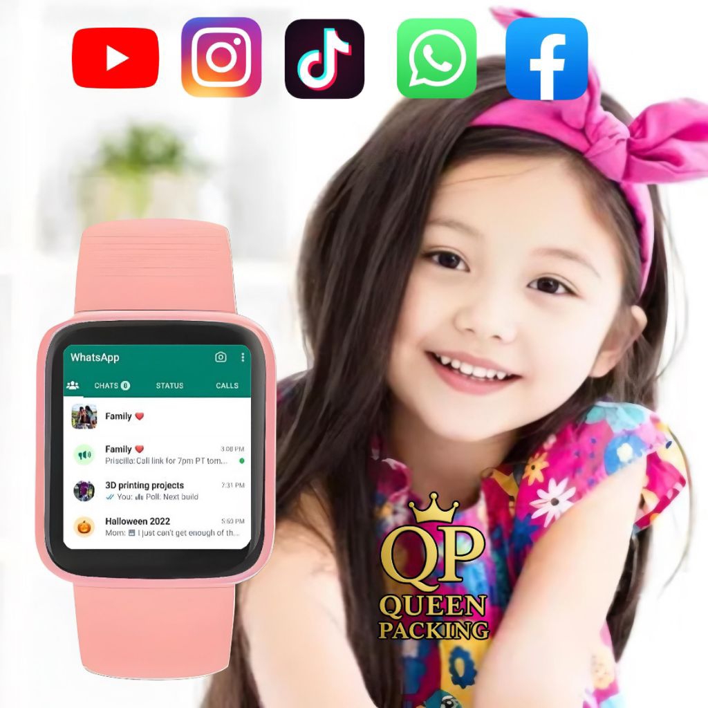 TERLARISS Jam Tangan Pintar Android Hp Tahan Air Smartwatch Pria Wanita Dewasa Anak Anak Elegan