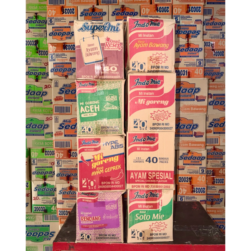 INDOMIE & SUPERMIE 1 KARTON/DUS 40 PCS